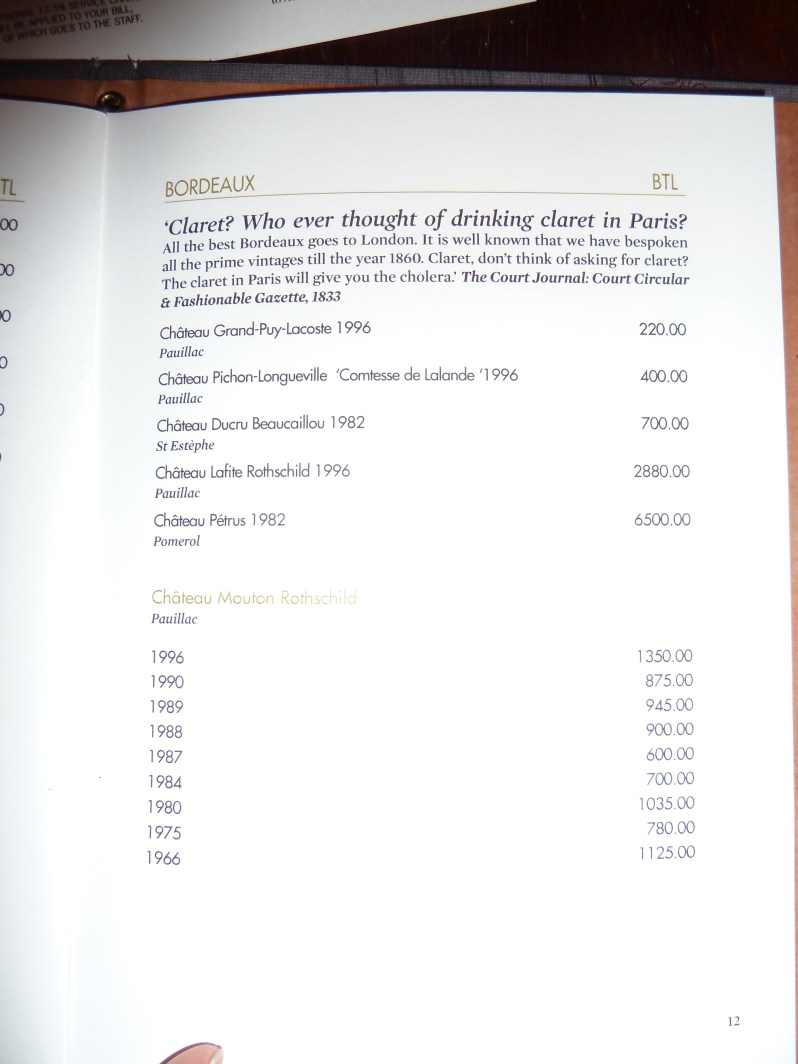 Yes, I'll take the Chateau Pétrus 182, please.