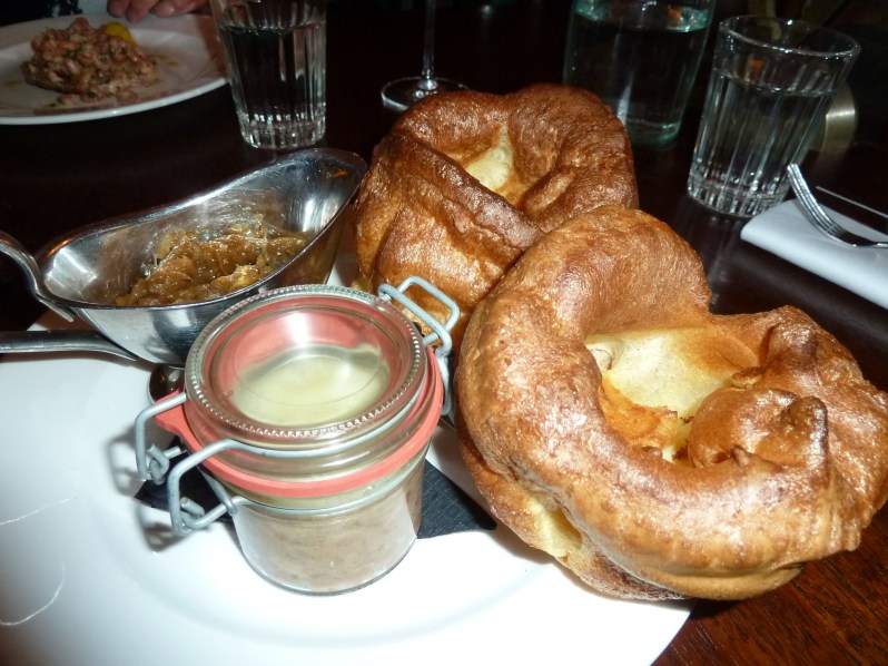 Potted beef and bacon, with caramelised onions and yorkshire puds :)