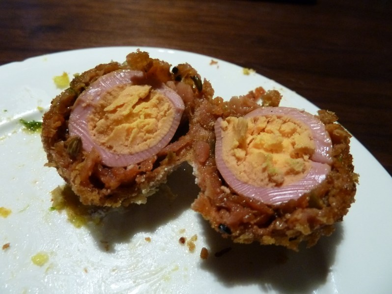 The quail egg has gone pink!