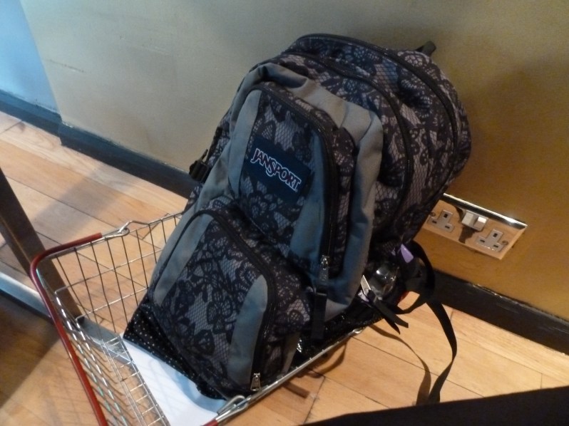 Don't put your bag on the floor. Keep it tidily in a basket. It even fits my monster-sized bag.