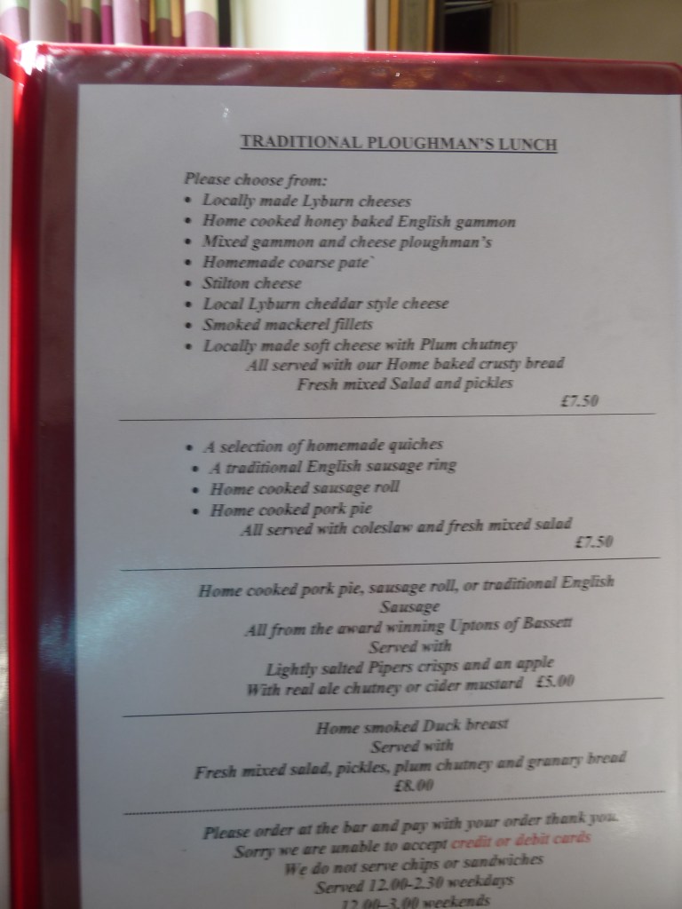 Lunch menu - April 2013
