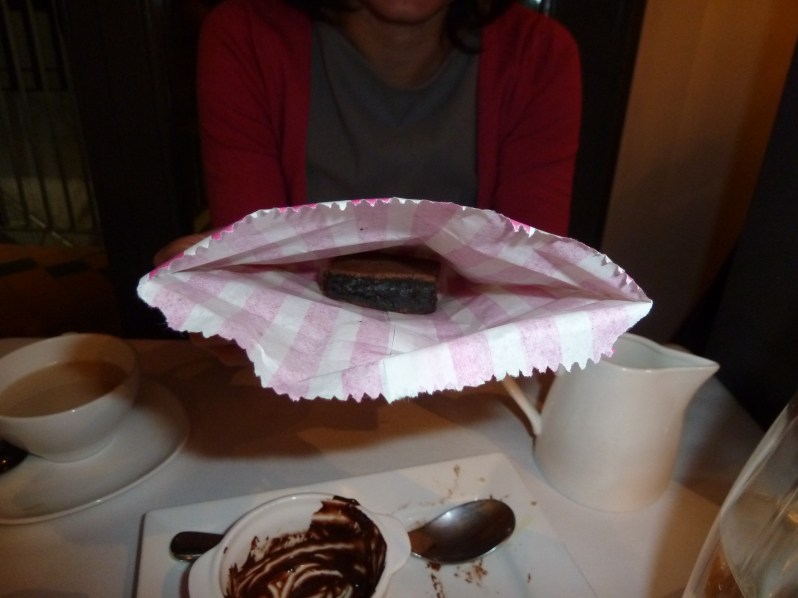 Yay for complimentary brownies!