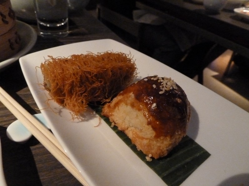 Sweet potato mushroom mei-si roll and baked venison puff