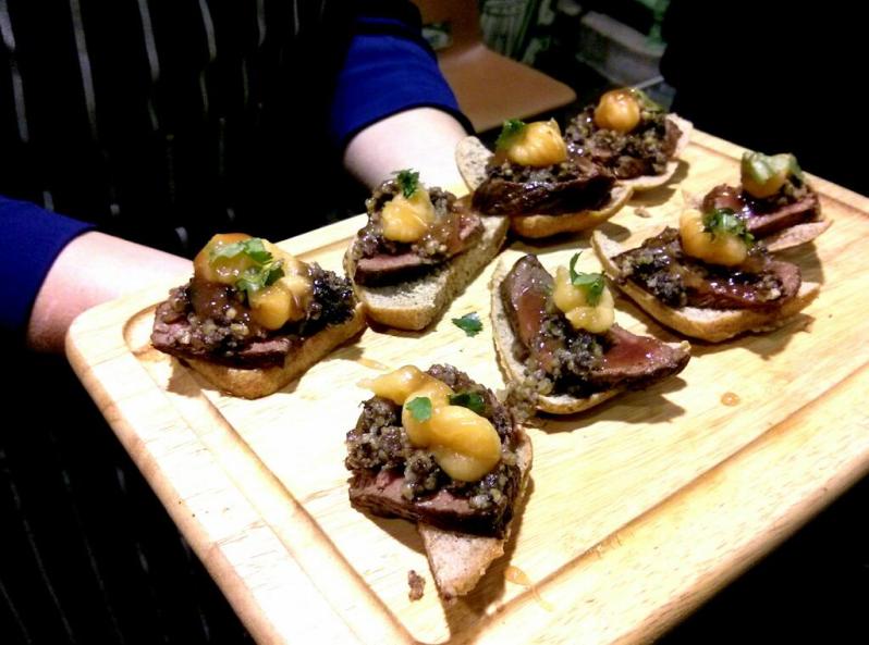 Venison steak with haggis and turnip purée