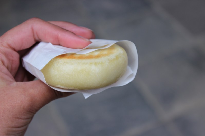 Oyaki - dumpling made from a fermented buckwheat dough with various vegetables. This one had kabocha (Japanese pumpkin inside)