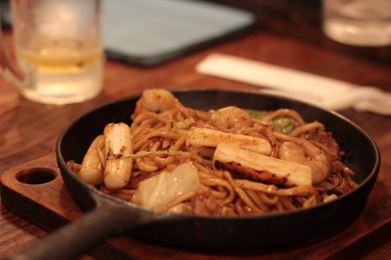 Mixed seafood yakisoba