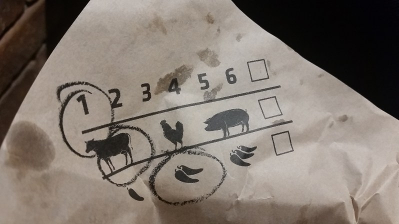Your order - reduced to numbers, symbols and a good amount of grease